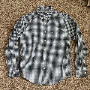 Black and White Gingham Button-Up Shirt Abercrombie Men Medium